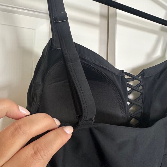 Torrid Wireless Lattice Ruched Black One-Piece Swimsuit 1X - Picture 11 of 14